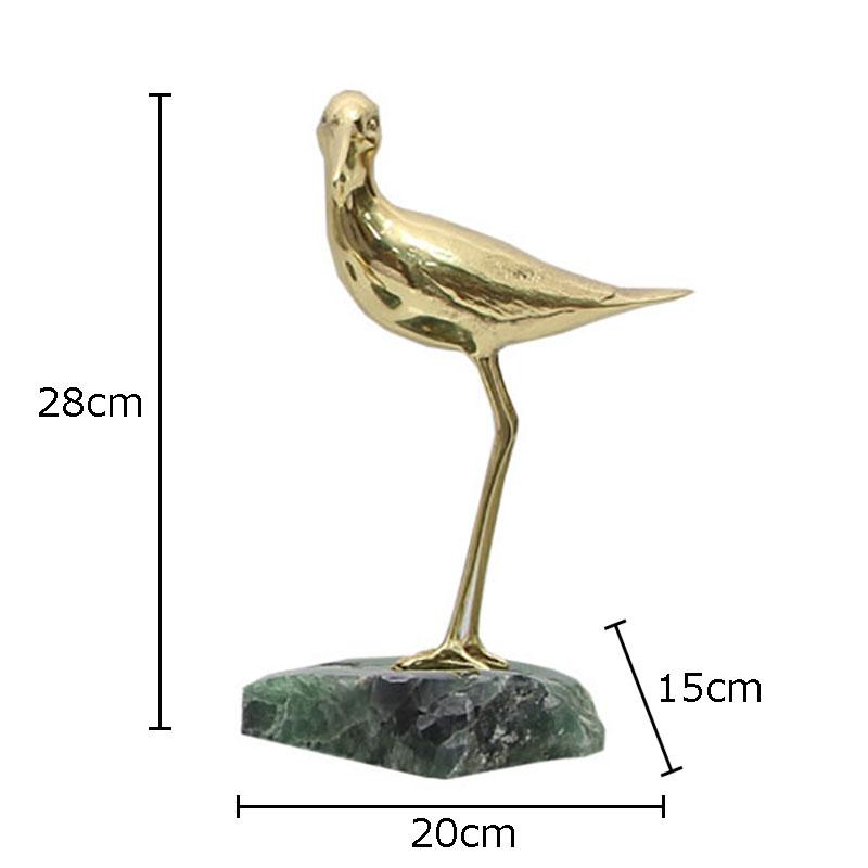 Golden Brass Bird Crafts Marble Base Creative Ornaments Desk Decoration Gold-plated Bird Artwork Statue Room Aesthetic Decor