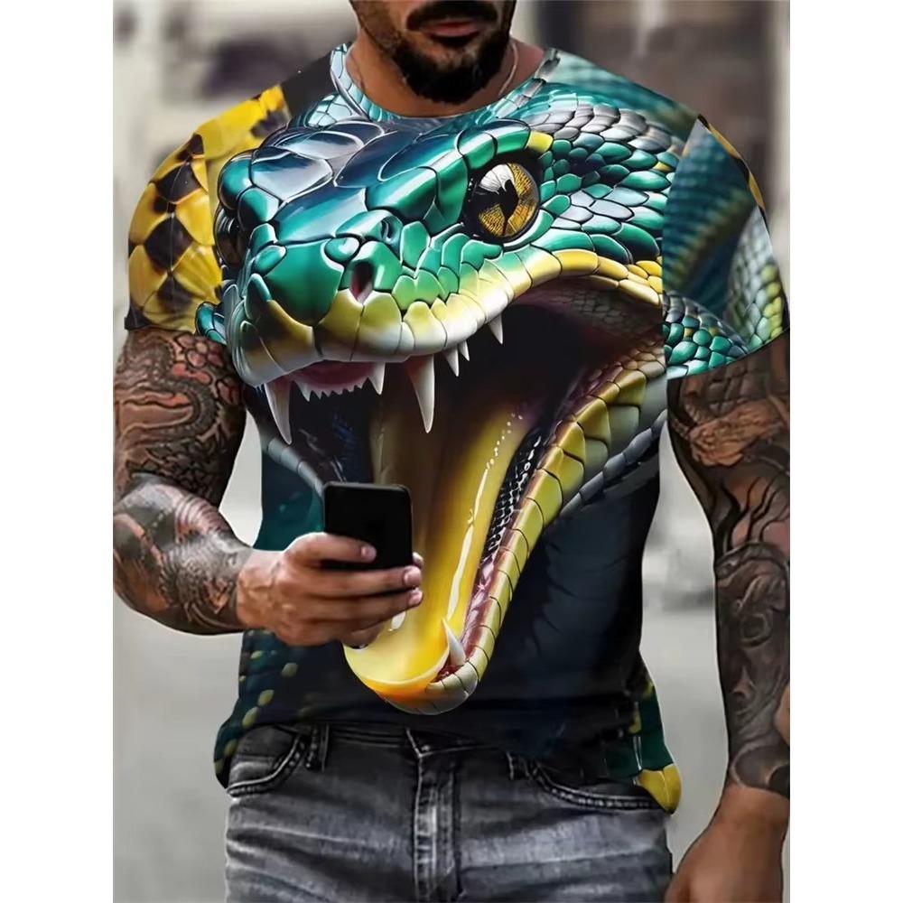 Men's casual sports 3D printed pattern T-shirt