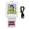 2 Inch Selfie Screen with Clamp Back Camera Real Time Sharing Screen for Photo Vlog Photo Video Audible Version White