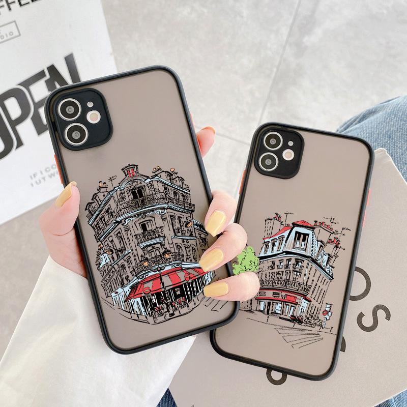Reisen Weltreise Straßenmalerei Handyhülle Für iPhone 15 14 13 11 12 Pro Max 7 8 PLUS SE2 X XS XR Harte Matte Rückabdeckung
