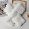 Women Fashion Winter Faux Fur Scarf Pure Color Outerwear Scarf Warm