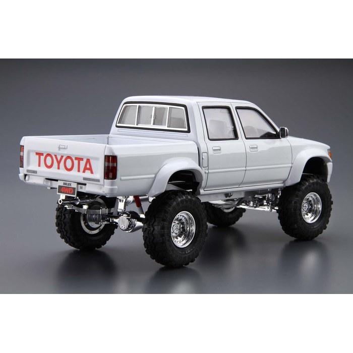 AOSHIMA Tuned Car LN107 Hilux Pickup Double Cab Lifted '94 (Toyota) 1/24 Scale Plastic Model White