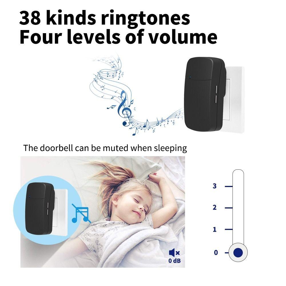 Waterproof Wireless Door Chime Kit Remote Control Elderly Wireless Beeper  Children