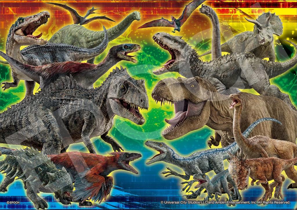 Epoch Jurassic Resurrected Dinosaurs Pussel x 3 Pusslet innehåller provark och guide Ålder 3 och EPOCH World (72/81/96 stycken) Barns (18,2 25,7 cm)