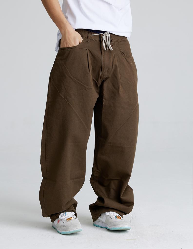 Bieseulaebis Mid 90 Baggy Cotton Pants Dark Khaki