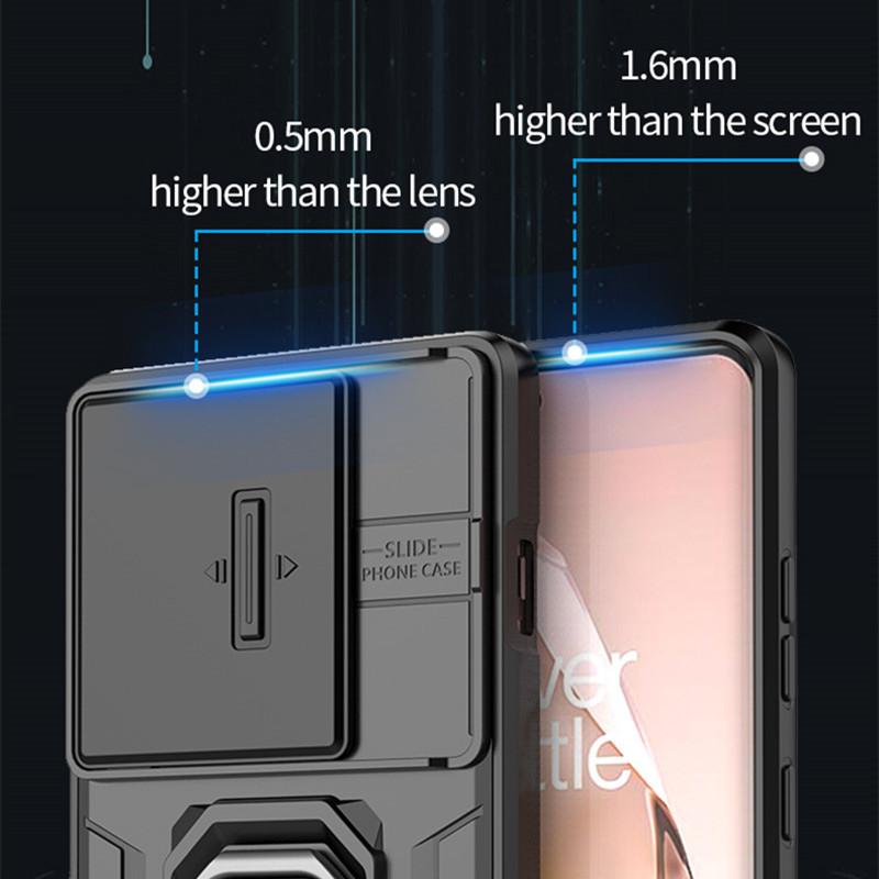 For OnePlus 12R Cover For OnePlus 12R 5G Case 6.78 Inch Lens Sliding Window Protector Armor Shockproof Holder Magnetic Bumper
