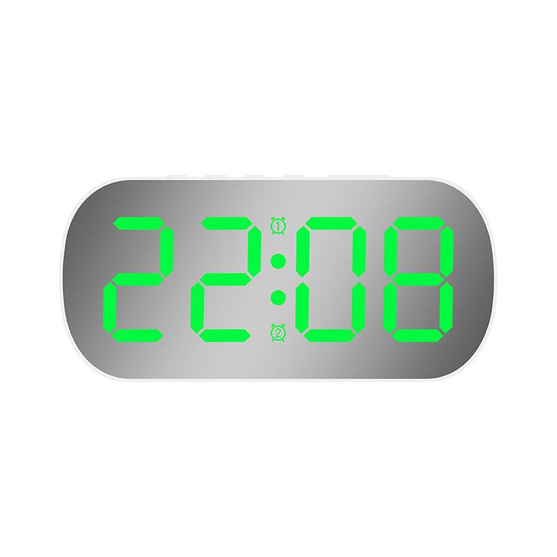 Minimalist LED Digital Display Alarm Clock with Mirror Surface for Students and Children - Model 6637.