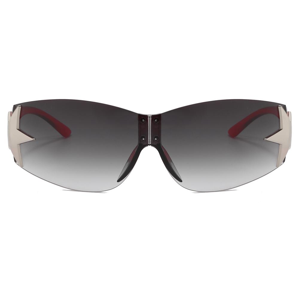 Superhot Eyewear 28761 Fashion 2023 Sun Glasses Oversized Rimless Shield Y2K Star Sunglasses