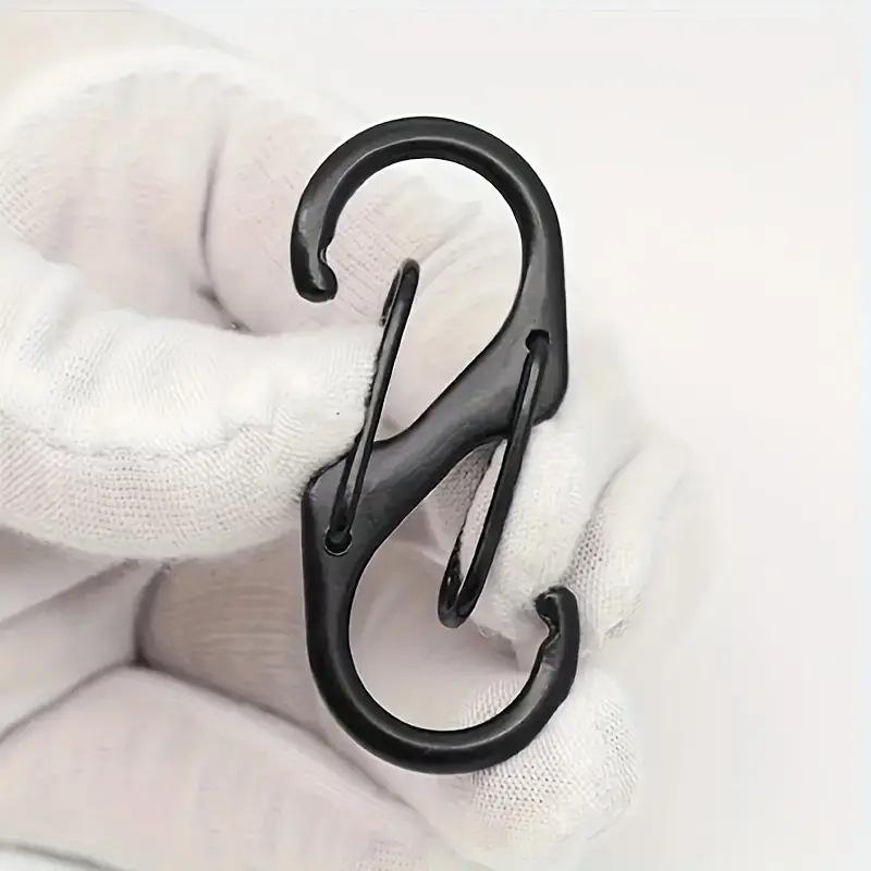 Black 8-Shaped S-Double Metal Keychain Zinc Alloy Carabiner