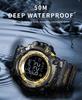 SMAEL LED Alarm Clock Military Watches Multi-function Single Display Digital Watch 50M Waterproof 8082 Sport Watch For Men