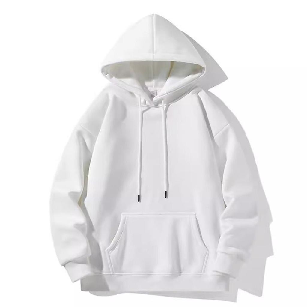 2026 New Autumn and Winter Heavyweight Hooded Sweatshirt Men Loose Oversize Solid Color Korean Style Street Fashion Jacket Top