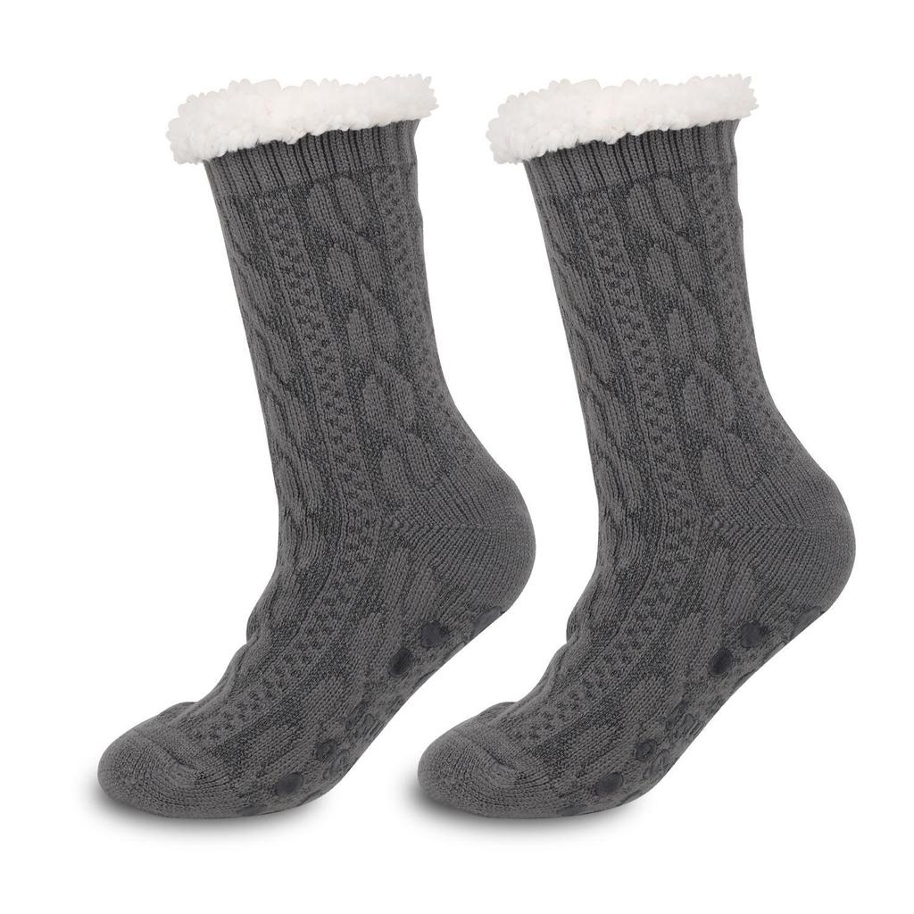 Unisex Non-slip Mid-calf Floor Socks: Thick Plus Velvet, Warm for Autumn/Winter