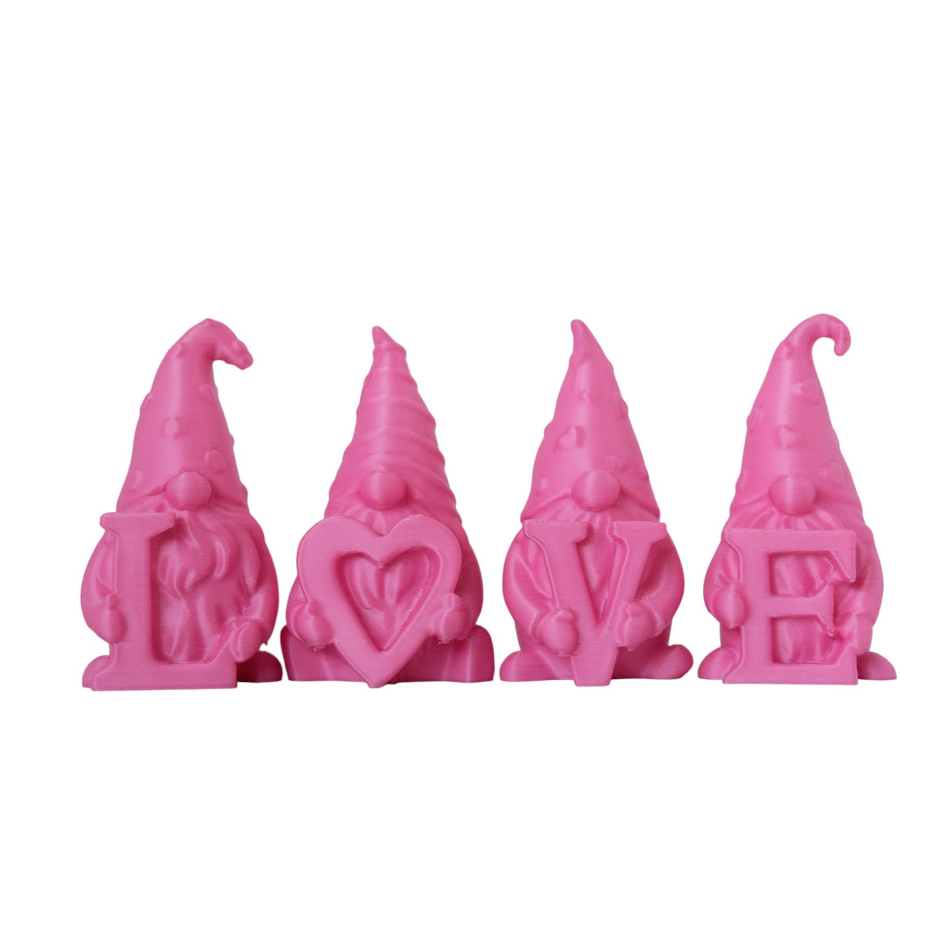 Heart Gnome 3D Printed Desktop Decoration: Creative Home Entrance Model Toy Ornament Pink