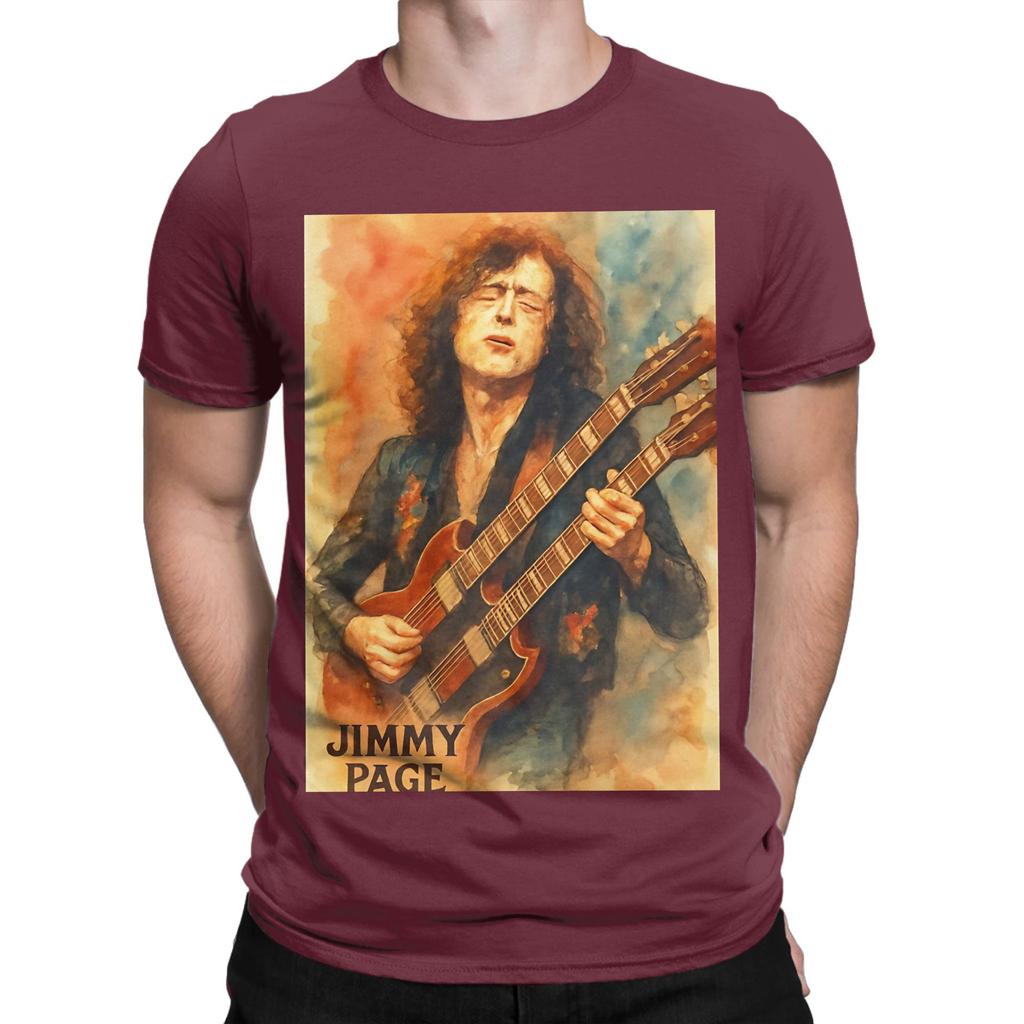Jimmy Page painting Funny Graphic 100 Cotton TShirt Jimmy Page Tops Tees For Unisex