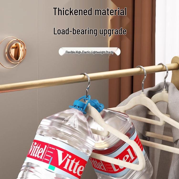 Non-slip Flocked Semi-circular Clothes Hanger with Drying Rack and No-mark Support