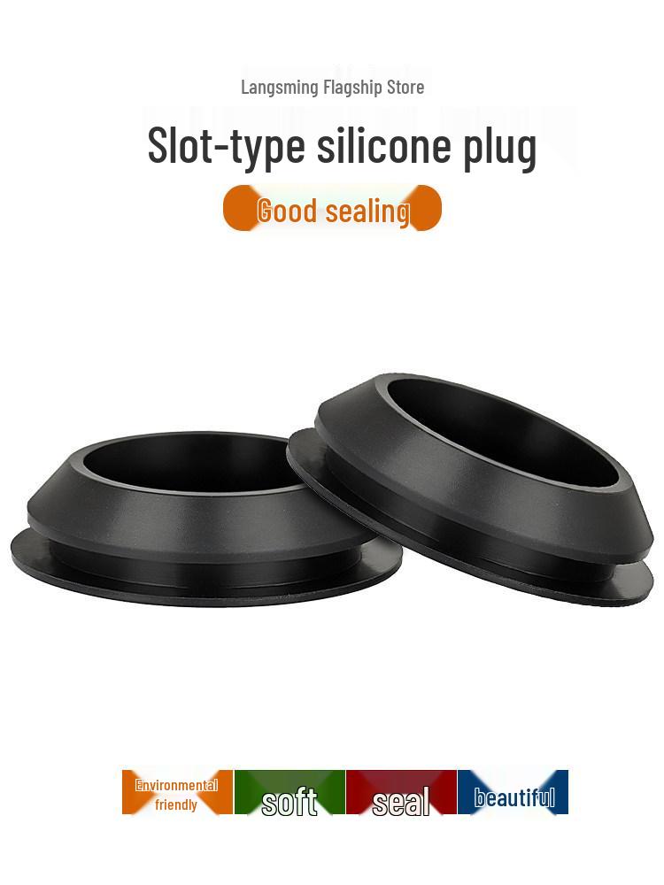 Silicone High-Temp Rubber Plug with Card Slot - T-Type Snap-On Stopper Cap Φ30 with groove standard/white (2 pcs)