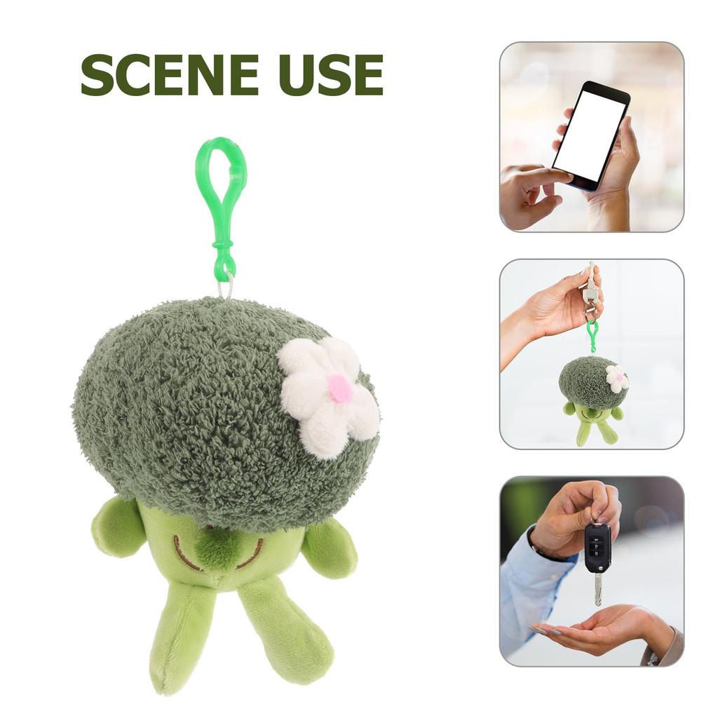 CALLARON Cute Broccoli Plush Keychain, Bag Charm, Plush Pendant, Velvet Fabric & PP Cotton, Versatile Backpack Decoration, 19cm, Lightweight, 70g