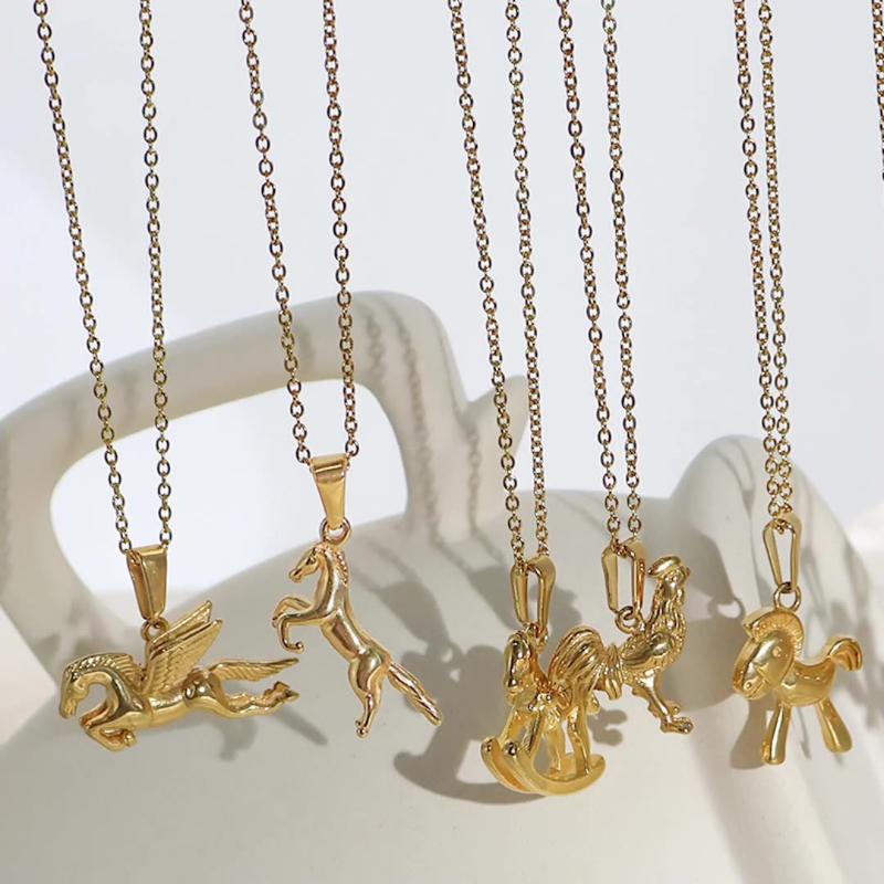 Stainless Steel Unicorn Tiger Horse Pendant For Diy Personalized Animal Necklace Bracelet Charms Jewelry Making Accessories