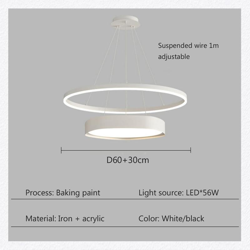 Nordic Modern Chandelier Led Pendant Lights For Living Dining Room Bedroom Loft Round Simple Creative Home Decor Hanging Lamps