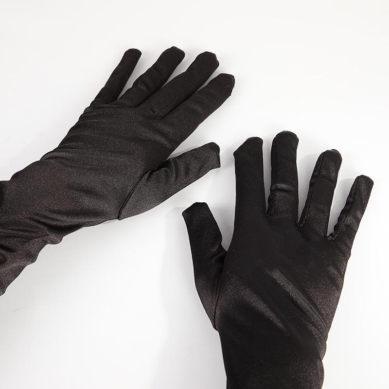 Sommer Sonnenschutz Satins Brauthandschuhe – Lange gefaltete Fingerhandschuhe für Hochzeiten, Partys und Modeveranstaltungen