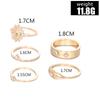 Retro Pattern Ring With Diamonds, Love Lord Totem Ring 5-Piece Set, Ring 5-Piece Set