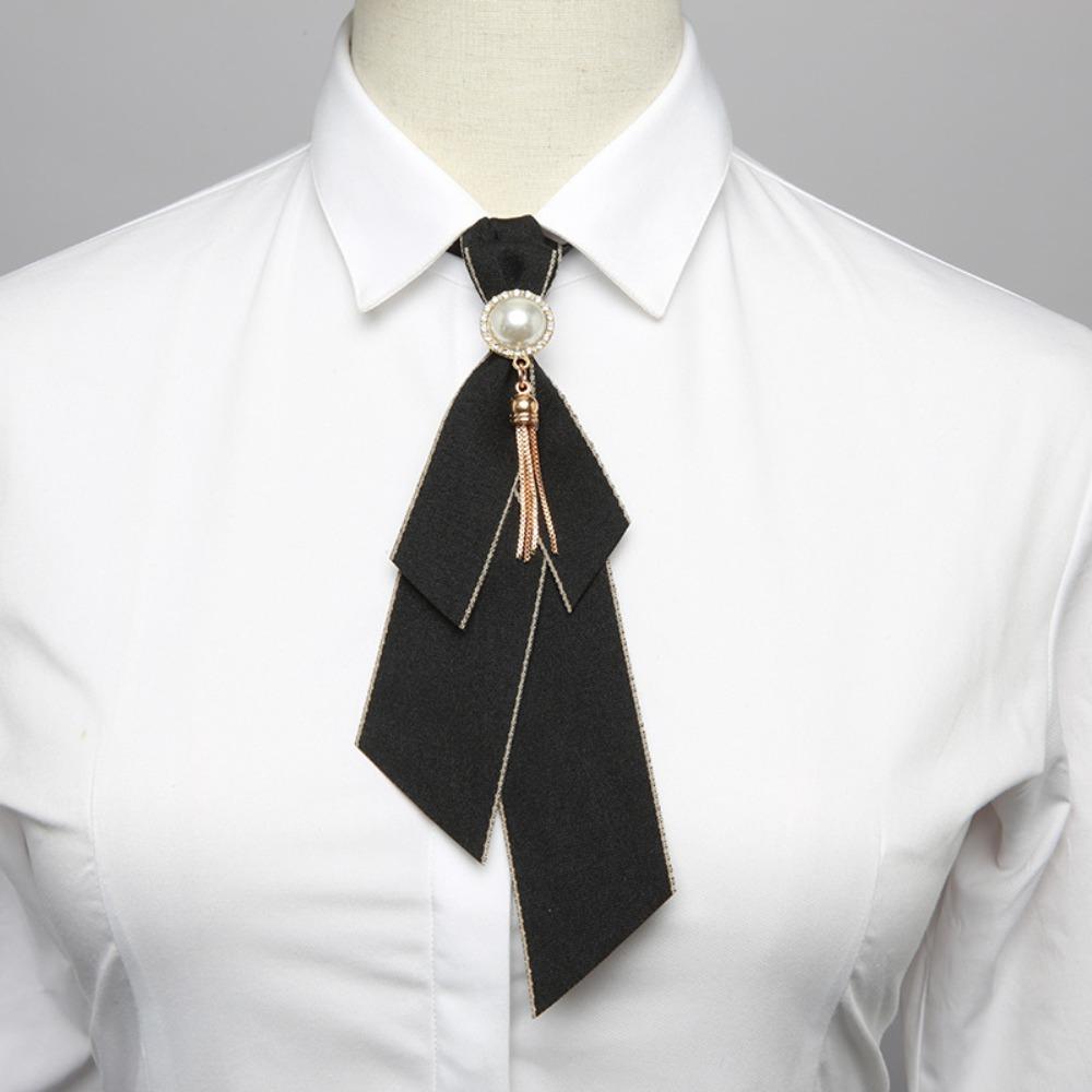 Detachable Necktie Pre-tied Bowknot Brooches Elegant Necktie Shirt Collar Pin Jewelry Accessories
