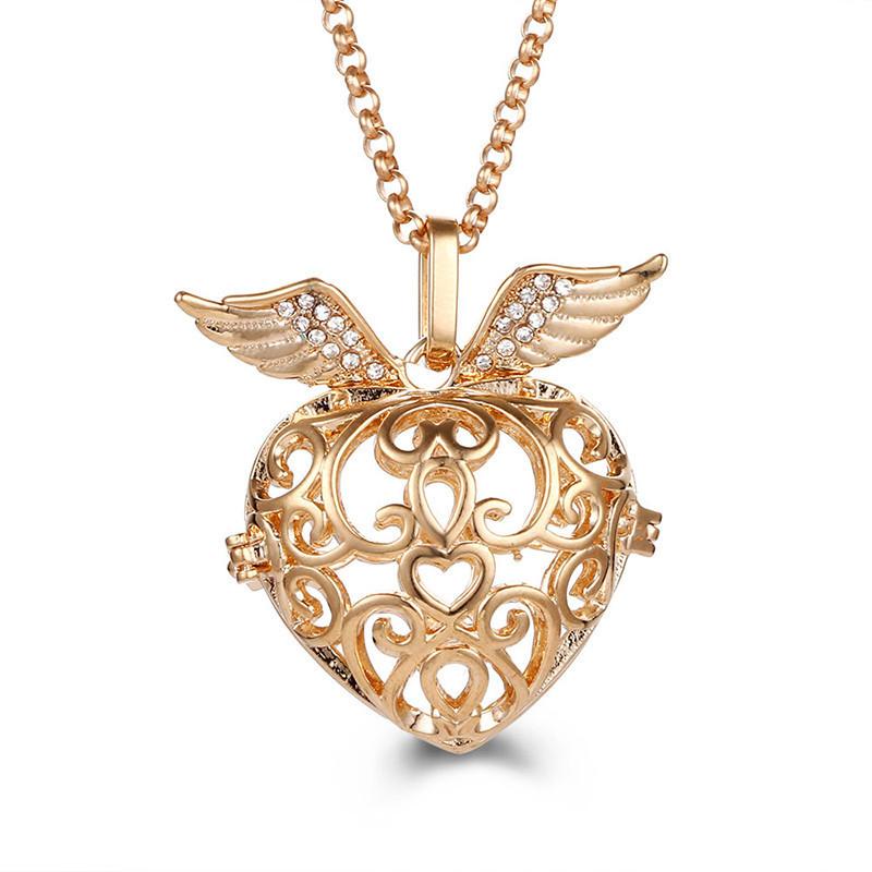 Popular Multi Styles Hollow Vintage Necklace Jewelry Music Ball Pregnancy Bell Necklace Aroma Essential Oil Locket Pendant