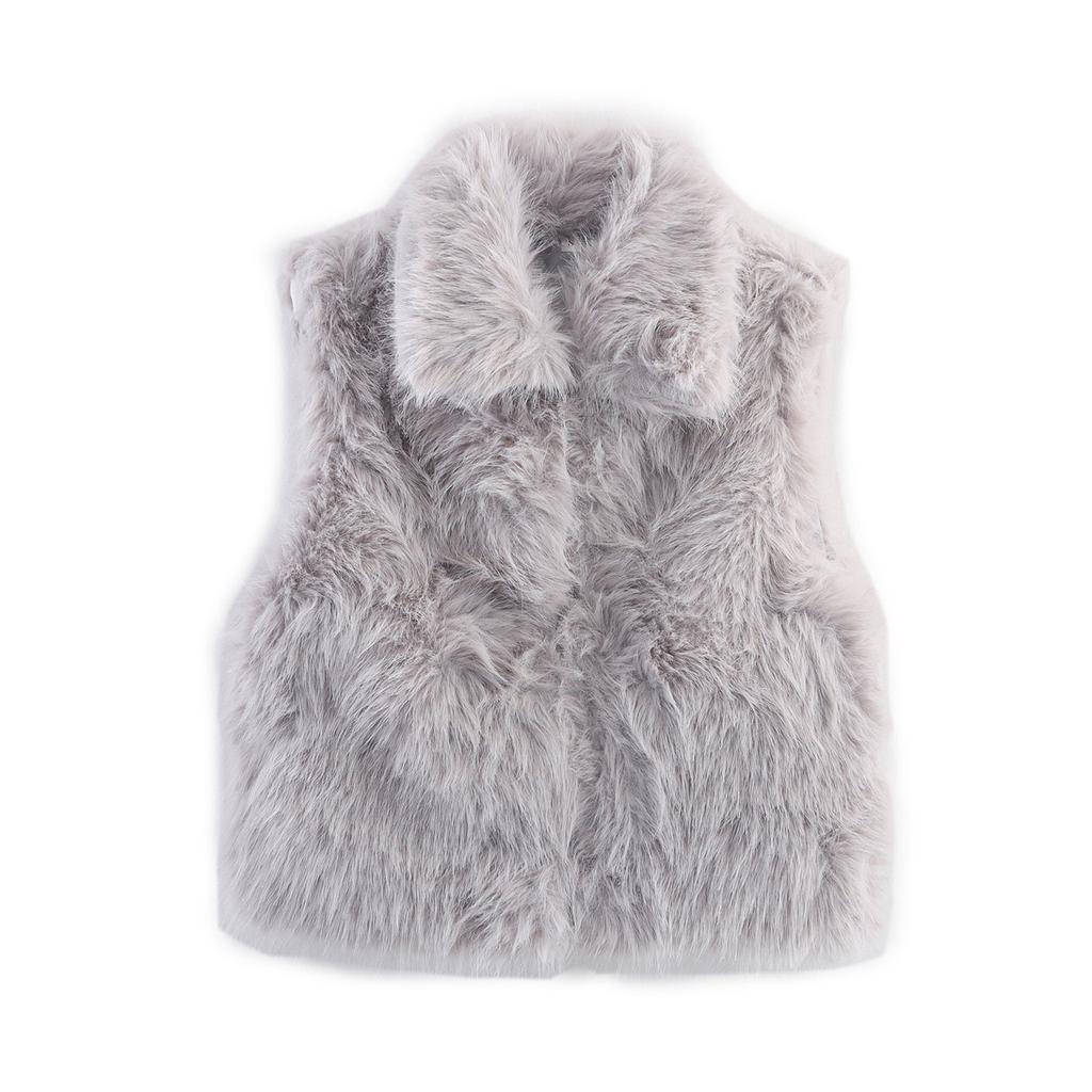 Women's autumn new casual street fashion vest vest faux fur top