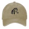 Horse Head Graphic Denim Dad Hat Vintage Washed Baseball Cap Adjustable Casual Outdoor Cap