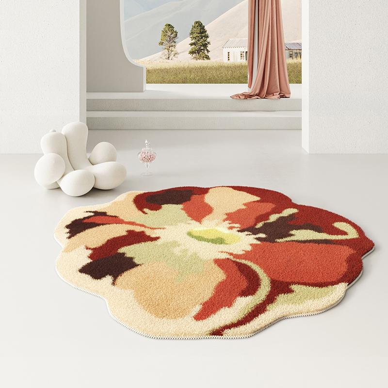 Irregular Cloakroom Non-Slip Mat Nordic Style Living Room Decoration Shaped Carpet Thicken Bedroom Bedside Rug Home Plush Rugs