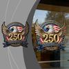 250th Anniversary American Eagle Flag Retro Car Window Decal: Creative, Portable & Decorative