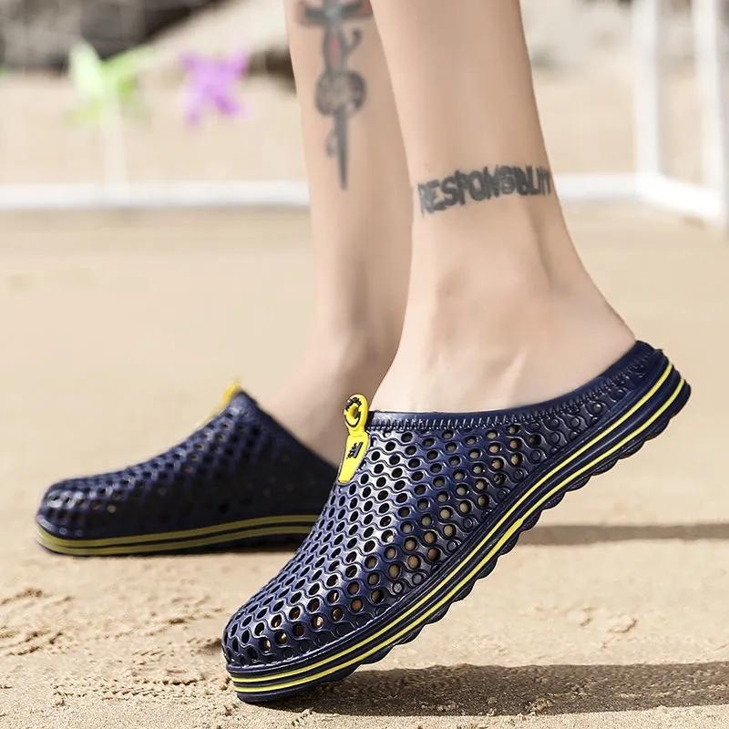 Pár Dírkové Boty Letní Sandály Baotou Plážové Boty Pánské a Dámské Pantofle Žabky Pánské Sandály Trendy Duté sandály Outdoorové polopantofle