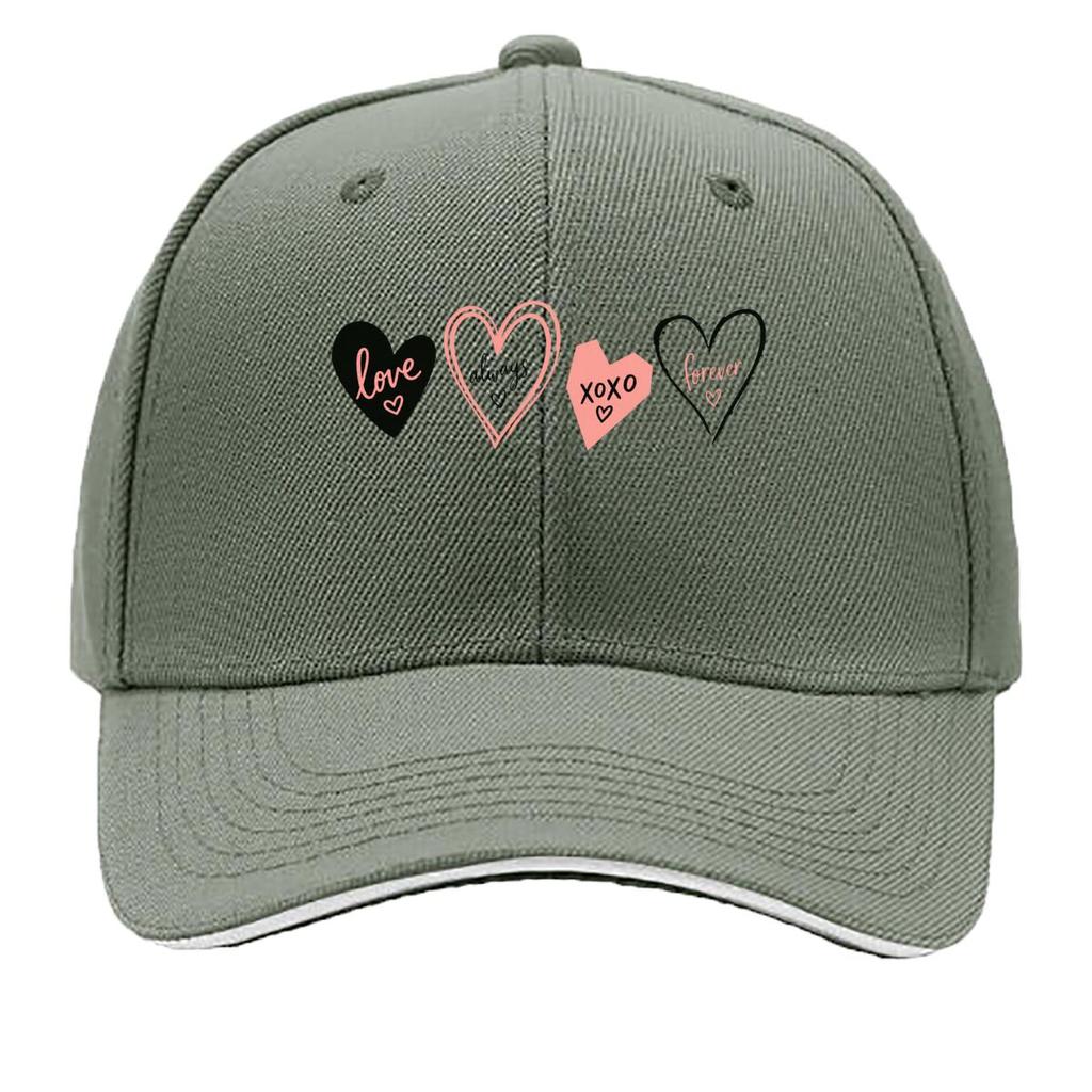 Playful Abstract Heart Outline Icons Sandwich Baseball Cap Sun Cap Outdoor Workouts Hat