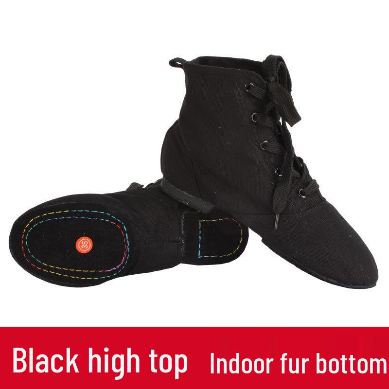 High-Top Jazz Dance Shoes for Men & Women, Canvas Soft Sole Low-Top Practice Shoes.