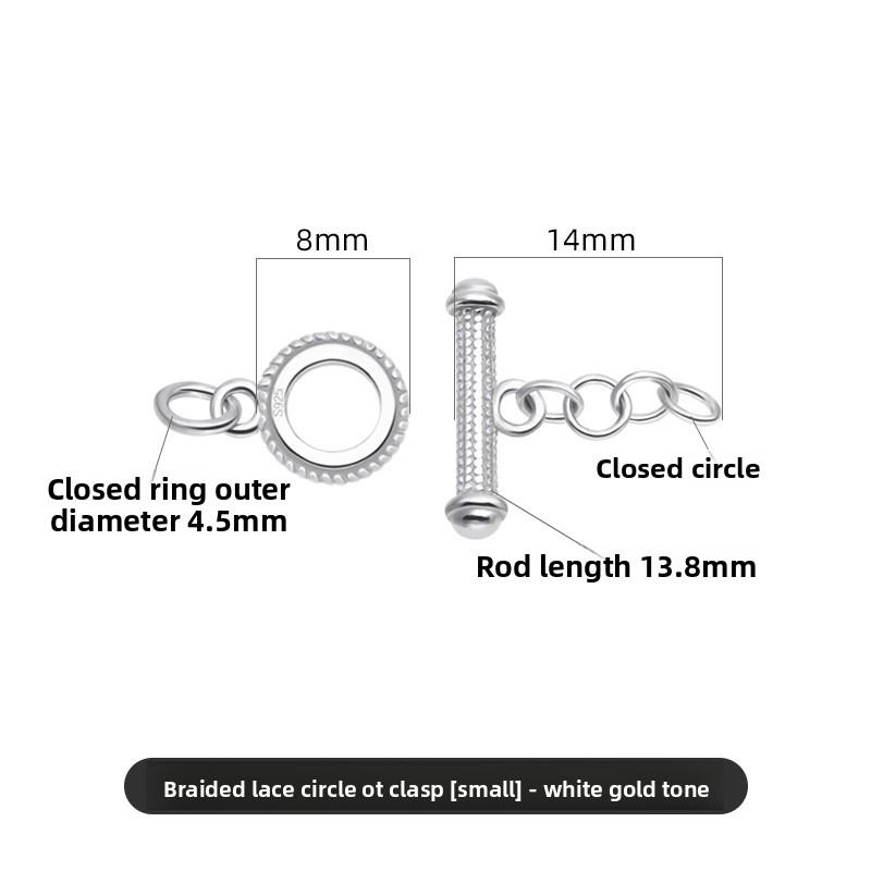 XD S925 silver necklace clasp, bracelet clasp, OT clasp accessories, red rope braided link clasp, pearl bracelet connector clasp