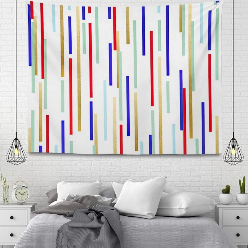 Office Living Room Tapestry Simple Line Geometric Pattern Hanging Cloth Home Wall Decoration Tapestry