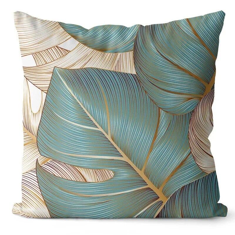 

45x45 см наволочка с принтом гинкго для гостиной, дивана, спальни, украшение дома, квадратная наволочка из полиэстера, наволочка на пояс 45x45cm