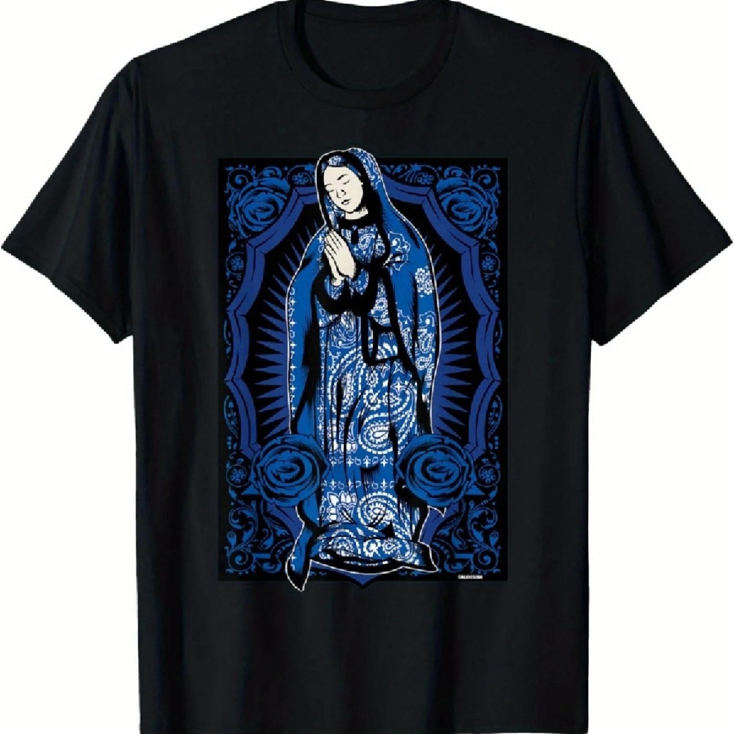 

Madonna Chicano Blue Turban Print T-Shirt for Men XXXXXL чорний