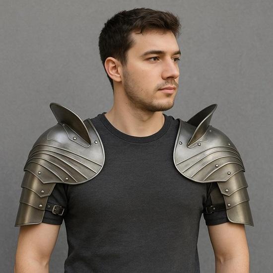 Medieval Steel Shoulder Pauldrons Armor LARP, Cosplay Renaissance Fair Costume Knight Viking Shoulder Guard Gothic Armor for Men
