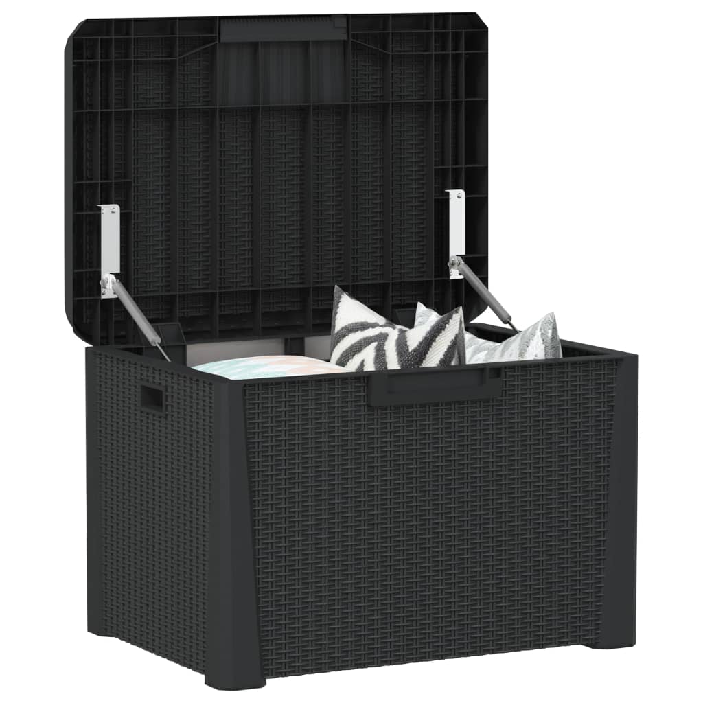 Vidaxl Garden Box With Seat Cushion, Anthracite, 125 L, Pp