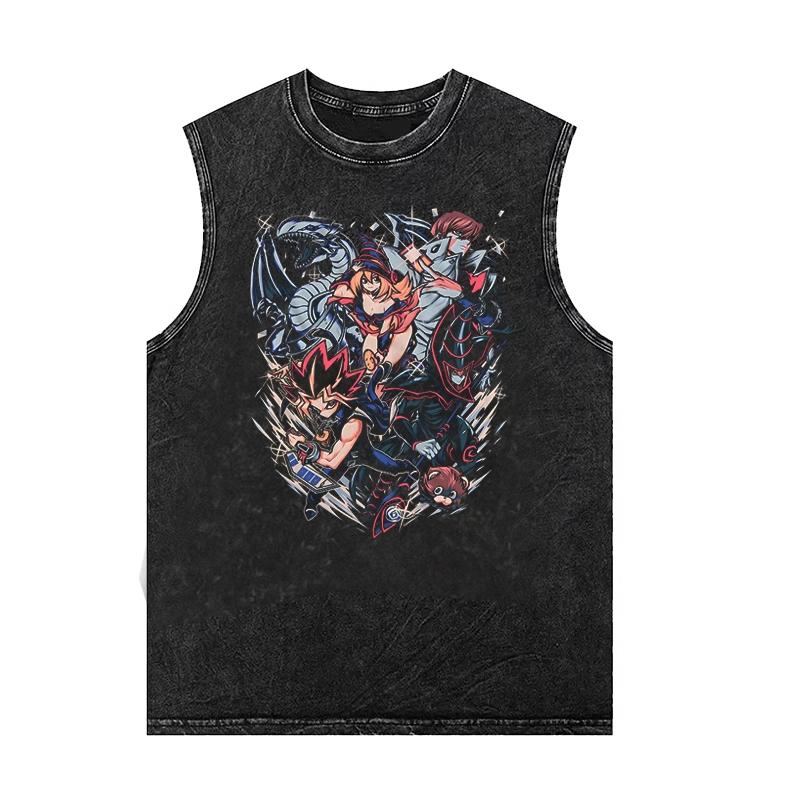 

Man Sleeveless Shirt Anime Yu-Gi-Oh Print Summer Casual Vest Women s Vintage Washed Gym T Shirts Oversized Tank Tops 3XL