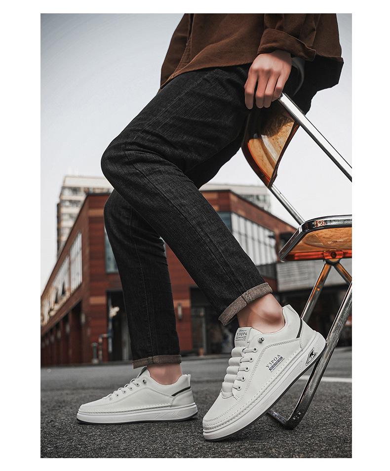 Atmungsaktive Herren-Canvas-Sneaker in Weiß - Vielseitig, mit dicker Sohle, Frühjahr 2025