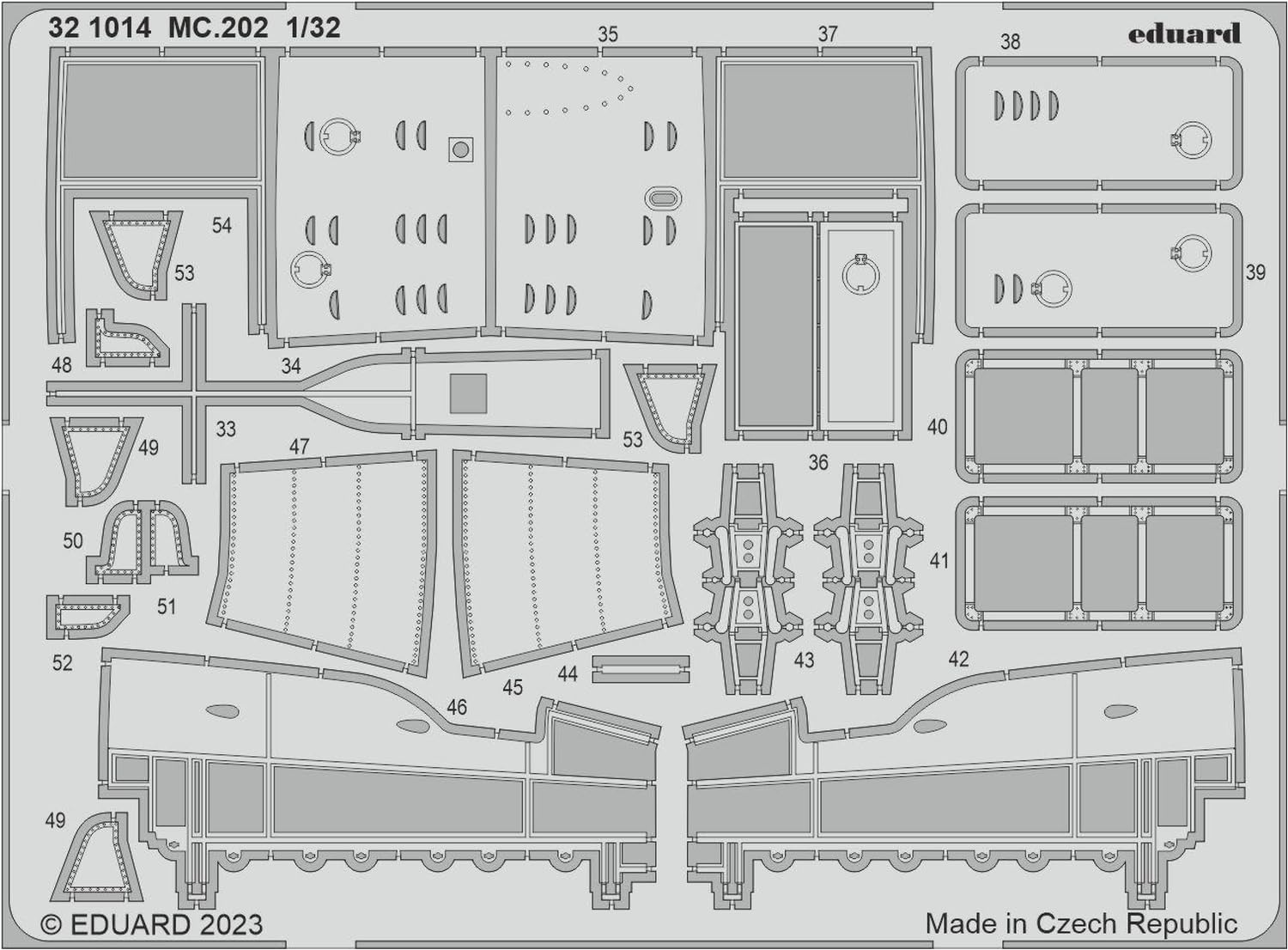 

Eduard 1/32 Macchi MC.202 Folgore Etching Parts (for Italeri) Plastic Model Kit Parts EDU321014