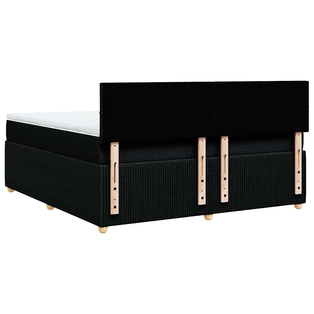 Vidaxl Continental Bed with Mattress, Black, Fabric 180X200 Cm