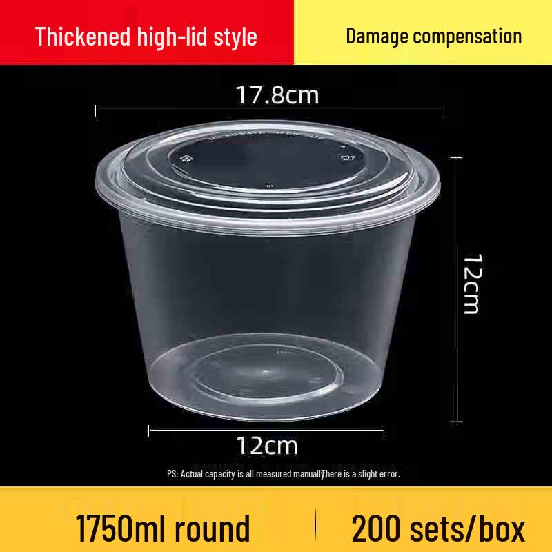 

Disposable Round Thickened Food Container with High Lid