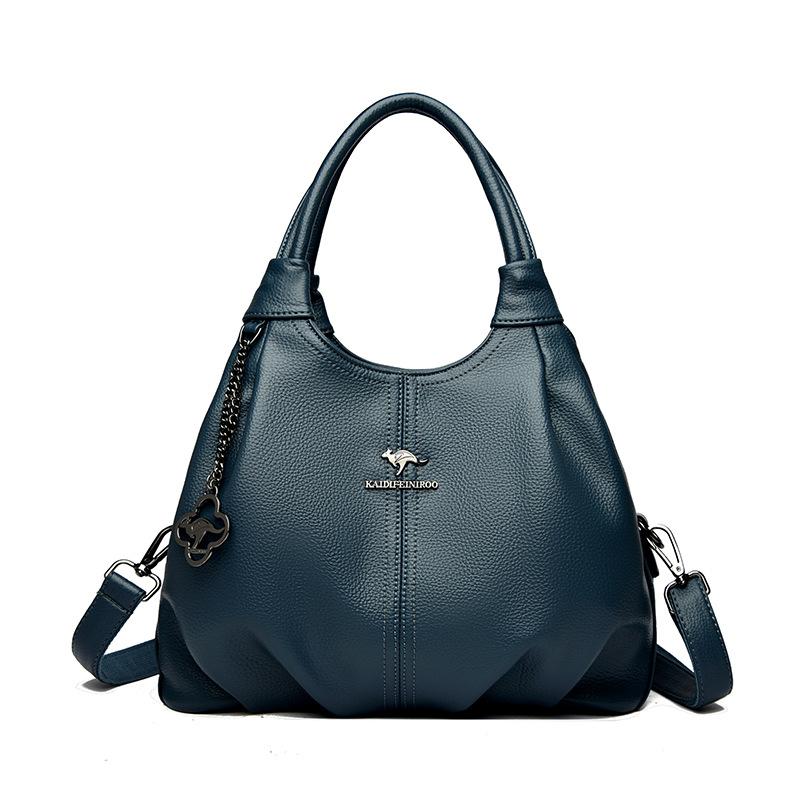 

Tote bag large capacity women s European and American high-end feeling armpit bag design feeling single bag to work through tote bag portable синий