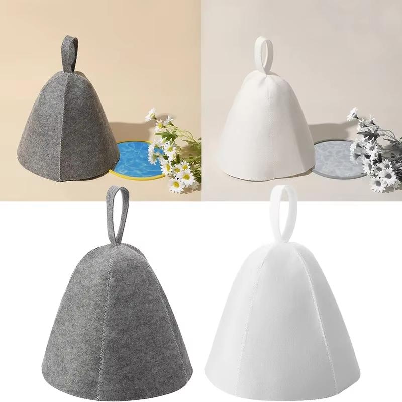 Sauna Anti Heat Sauna Hat Thicken Wool Felt Shower Cap Hair Turban Quickly Towel Drying Towel Hats Sauna Bathroom Accessories