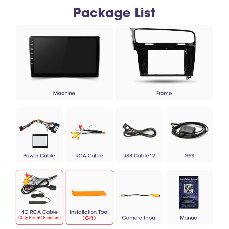 2 Din Android 12 Car Radio For Volkswagen VW Golf 7 MK7 GTI 2011 - 2025 Multimedia Video Player GPS 4G Carplay Auto Stereo QLED