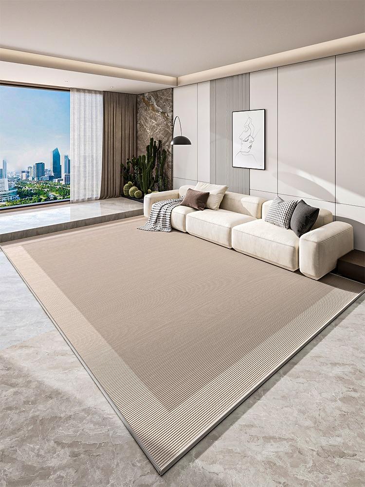Light Grey Geometric Striped Carpet Living Room Luxurious Decorative Carpets Modern Artistic Lines Rugs Easy Clean Bedroom Rug