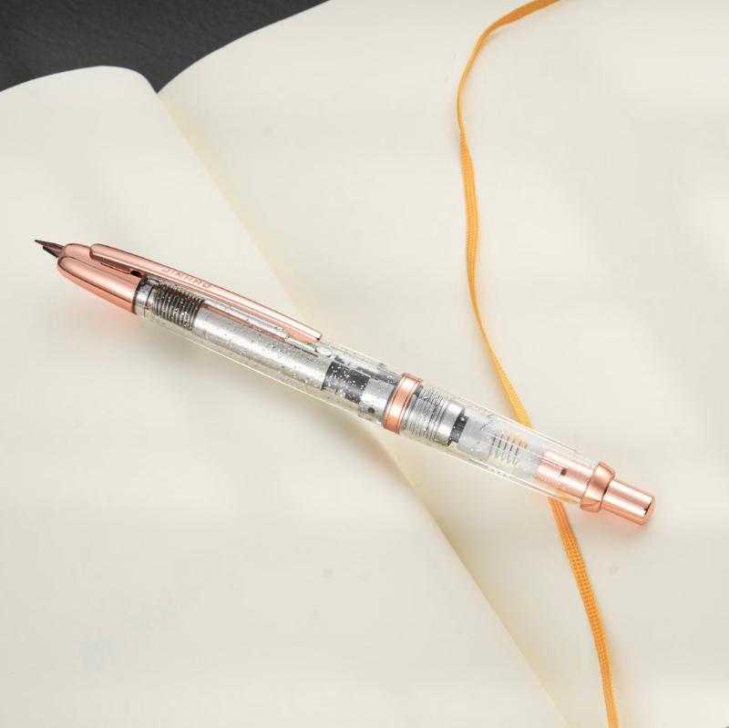 JINHAO 20 Retractable Press Fountain Pen EF F Nib Limited Green Red Gold Color Clip Design Ink Pen for Writing School Office